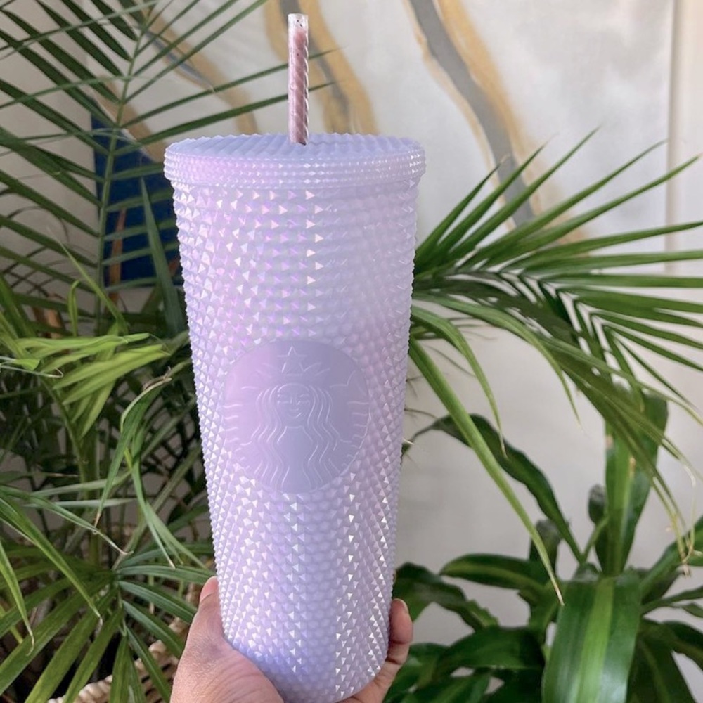 Starbucks 2021 Holiday Icy lilac Bling Studded Plastic Cold Cup Tumbler 24oz